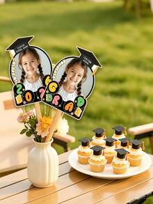 Customized Graduation Class Decorative Fan, Personalized Photo Printed On Fan Surface, Suitable For Learners, Graduation Season Decoration, Party Events And Gift Choice - Multicolor - View 3