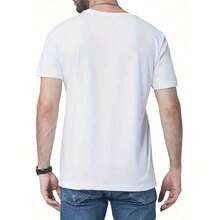Camiseta de Manga Corta con Patrón de Moda para Hombres de Verano - Negro - Ver 8