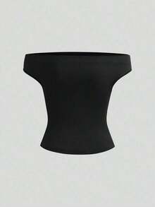 Parte superior sencilla de diseño con hombros descubiertos de unicolor, uso casual diario para mujeres - Multicolor 13 - Ver 7