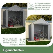 Garden Shed, Bicycle Garage, Tool Shed, Garage Tent, Garden House, Storage Tent, Bicycle Shed, Tool Tent, Storage Garage, Dark Grey - 6*6FT - View 5