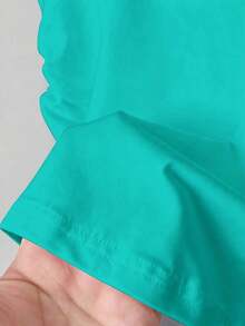 Blusa casual de mujer con estampado de leopardo, cintura fruncida, adecuada para exteriores, citas, vuelta al colegio, versátil, color vino tinto con diseño de corazón - Verde 2 - Ver 5