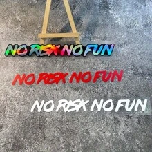 1pc No Risk No Fun Car Sticker, Waterproof Vinyl Letter Decal Suitable For Car Windows, Motorcycle Side Panels/Fuel Tank/Helmet, Bicycle Frame/Top Tube, Great Easter Gift - A - View 5