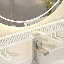 UNIQUEFORYOU 1 Pace Modern Luxury Drill-Free Glue-Free Standing Faucet Storage Rack, Wall-Mounted Bathroom Sink Organizer, Suitable For Washbasin. - White - View 7