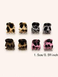 20pcs Brown Mini Hair Clips, Suitable For Women's Hairstyle Design, Can Be Used To Decorate Braids And Fluffy Bangs - Multicolor - View 7