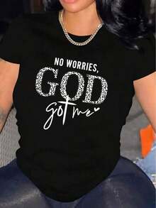 Camiseta de Mujer Cómoda con Cuello Redondo, Casual, de Mezcla, Manga Corta, Suave y Transpirable, Ropa de Mujer, Camiseta de Verano y Primavera, Estilo Urbano. - Negro - Ver 1