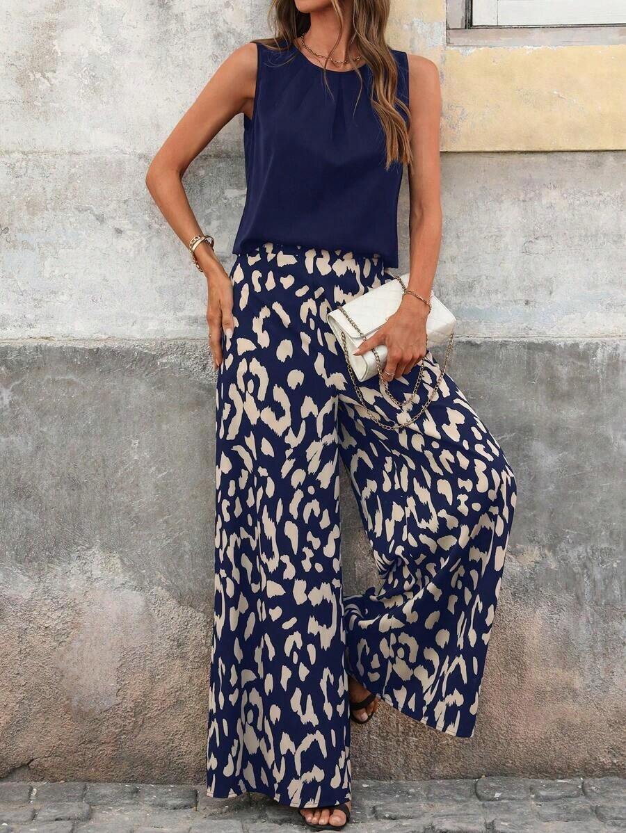 Conjunto de dos piezas para mujer para uso diario - Azul marino - Ver 1