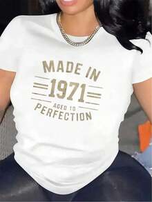 Vintage Graphic T-Shirt "50.06 Meter Aged To Perfection" - Soft, Lightweight, And Breathable Polyester, Unisex Cut, Perfect For Casual Wear Or Lounging At Home, Ideal Gift For Any Occasion, Black With Gold Print, Everyday T-Shirt | Vintage Style | Comfortable Fit - 白色 - 查看 7