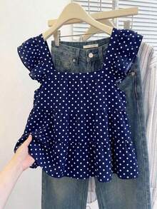 Blusa informal de mujer con volantes en el borde de unicolor - Multicolor 2 - Ver 1