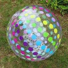 2pcs Inflatable Colorful Polka Dot & Striped Print Toy Balloons, Family Gathering Games, Pool Party Decorations, Couples Interactive Game - Multicolor - View 9