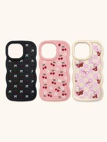 Bộ 3 ốp lưng điện thoại kiểu Coquette màu hồng trắng kẻ caro, in hoa anh đào và nơ, viền lượn sóng, làm bằng chất liệu TPU mềm, chống sốc, tương thích với iPhone 15/14/13/12/17 Pro Max & Galaxy S25 Ultra, thiết kế dễ thương nữ tính, phù hợp sử dụng hàng ngày hoặc làm quà tặng, dịp Lễ Tình nhân/Ngày của Mẹ/Sinh nhật/Bạn thân - Nhiều màu - Xem 33
