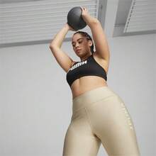 Puma Short Style Sports Bra For Women, Fitness Training Activewear 526429-01 - Black-white - View 3