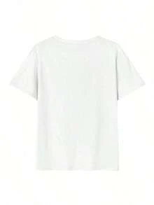 Graphic Short-Sleeve T-Shirt, Casual T-Shirts For Women, Cotton T-Shirts, Summer Tops For Women, Fun Print T-Shirts For Women, Soft And Comfortable T-Shirts For Everyday Wear, Daily Gift, T-Shirt. Summer Top For Women. - 白色 - 查看 5