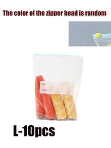 100个/50个装保鲜袋，双层密封保鲜袋，透明食品包装塑料密封袋，适用于谷物、肉类、水果和蔬菜，双肋保鲜袋，果蔬冷冻袋，加厚密封袋，冰箱分装高密度袋，可抽取式食品袋 - 查看 13