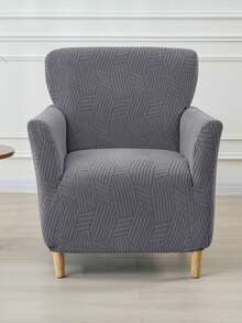 1-Seater Stretchable Bar Stool Armchair Cover, Full Coverage Single Sofa Slipcover, Home Decor, Suitable For Living Room And Hotel - Dark Grey - View 7
