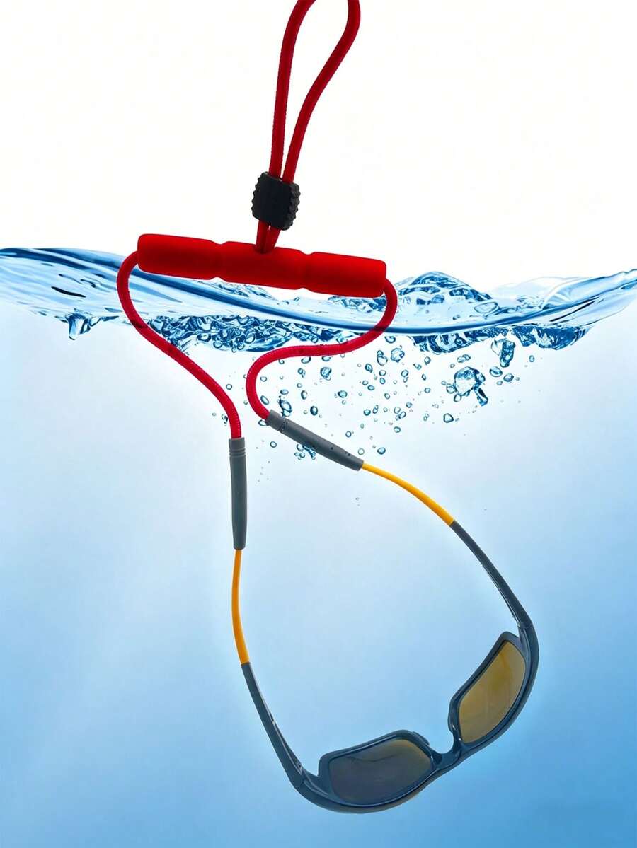 1 pieza Cadena retenedora de gafas, cuerda ajustable flotante anti-caída para gafas deportivas de esnórquel de playa, cuerda de retención práctica para natación, esenciales de playa, accesorios de piscina - Multicolor - Ver 1