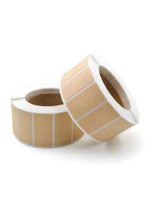 100p Cs/ Roll Kraft Paper Label Paper Roll Self-Adhesive Writable Classified Packaging Label Kraft Paper Label Sticker, Self-Adhesive Label Sticker, Roll Packaging, Handwriting, Classification, Easy To Tear Off, Self-Adhesive Paper. - Kraft Paper Sealing Sticker - View 7