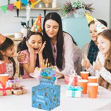 Hộp đựng tiền tiết kiệm sinh nhật màu xanh dương tối giản, hộp quà bất ngờ sinh nhật, kèm theo thiệp chúc mừng sinh nhật có thể kéo ra. - Xem 7