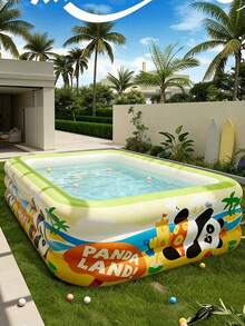 Piscina inflable grande de 83 pulgadas con tema de panda, material de PVC grueso plegable y portátil, fácil de instalar, adecuada para camping al aire libre, actividades de jardinería, reuniones familiares, producto esencial para adultos en la playa - Serie Vitalidad - Ver 6