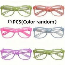 15pcs Glow In The Dark Party Glasses - Neon Green, Purple, Orange, Yellow, Red - No Lenses, Lightweight Durable Plastic Frames, Suitable For Halloween, Masquerade, Birthday, Photo Booth, Costume Parties - Party Favors, Decorations, Photo Props Randomly Shipped - View 8