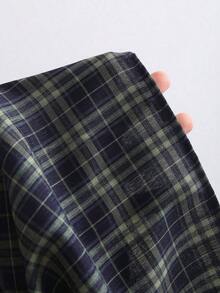 Elegante vestido mini ajustado sin mangas con estampado de cuadros - Verde Oscuro - Ver 5