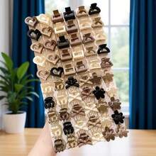 60pcs Minimalist Matte Butterfly & Flower Small Hair Clips, Multi-Color Options, Suitable For Daily Wear - Multicolor - View 4