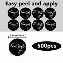 500pcs/Roll Free Gift Stickers, 5 Colors 1 Inch Waterproof Self-Adhesive Order Labels, Suitable For Gift Boxes, Cake Packaging, Handmade Products, Bakery, Coffee Shop, Milk Tea Shop And Small Business Packaging Gift Sealing Stickers - White - View 7