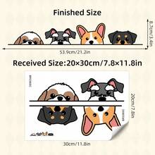 1Pc Kids Room Window Stickers, Self-Adhesive Cartoon Dogs Wall Decals, Funny Animal Window Decor For Children's Bedroom, Playroom, Nursery, Easy To Apply & Remove - Multicolor - View 13