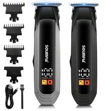 Hatteker 1pc Electric Hair Clipper For Men, Rechargeable Haircut Shaver, LED Display Barber Shop Bald Head Trimmer - View 2