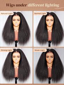 ARABELLA Tóc giả Yaki Straight 13x6 không cần keo, màu đen tự nhiên, 100% tóc người, đã được tỉa và cắt sẵn, ren phủ kín từ tai này sang tai kia, đã được tẩy trắng, các nút thắt nhỏ, ren trong suốt, mật độ 180%, chiều dài 18-30 inch, phần rẽ tự do, mũ thoáng khí, đường chân tóc tự nhiên, sẵn sàng để sử dụng, thân thiện với người mới bắt đầu, dành cho phụ nữ. - SNatural - Xem 10