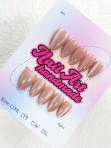 10 Peças de Unhas Postiças Curtas Prensadas Feitas à Mão com Olho de Gato Rosa, Padrão de Formato de Amêndoa, Suprimentos Únicos de Arte de Unhas Acrílicas Incluem 1 Mini Lixa de Unha e 1 Adesivo, Perfeito para Manicure DIY de Verão e Festas de Rock de Festival de Música - Rosa chiclete - Visão 2