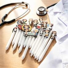 3/10pcs Nurse Doctor Theme PVC Soft Gel Pen Set - Random Styles , Multiple Medical Cartoon Designs, Durable Plastic Pens For Office And Hospital Use - Fun Gift For Medical Workers And Students, Exclusive Stationery For Nurses - Multicolor - View 4