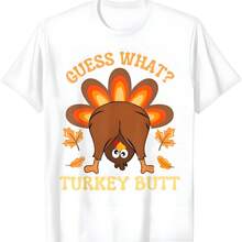 Divertido Acción de Gracias Lo que Turquía Butt T-Shirt - Blanco - Ver 1