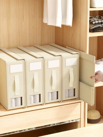 Stackable Storage Box With Lid, Foldable Fabric Storage Bin With Handle, Transparent Label Window Design For Easy Identification, Suitable For Storing Clothes, Toys And Home Organization. Great Gift For Christmas, Halloween, Easter, Thanksgiving, Holiday Season