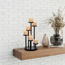 1pc Elegant 6-Pillar Candle Holder - Sophisticated Black Candle Holder, Suitable For Centerpiece Decoration, Wedding, Party, Dining Table And Fireplace - one-size - View 4