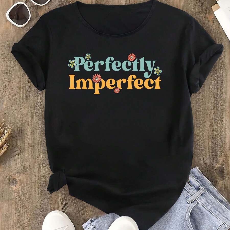 Essential Women's T-Shirt: Comfclothestable fclothes All Seasons, Soft and Breathable, with clothes Print - Negro - Ver 1