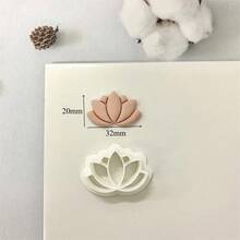 軟陶耳環聚合物黏土模具 不對稱幾何形/蓮花黏土切割器 DIY 珠寶吊墜製作工具 - 白色 - 查看 17