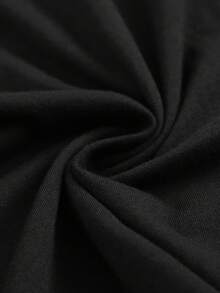 1pc Camiseta de algodón puro para hombre, unisex, todo a juego, algodón puro, cuello redondo, retro, estampado_negroTodas las tallas Conjunto familiar - Gris - Ver 5