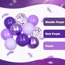 56pcs/28pcs Set 10inch/12inch Deep Purple, Macaron Purple, Light Purple, Metallic Purple, Purple Foil & Sequin Latex Balloon Arch Kit, Premium Latex Balloons, Suitable For Birthday, Baby Shower, Wedding, Bridal Shower, Anniversary, Bachelorette Party Decoration - Multicolor - View 8