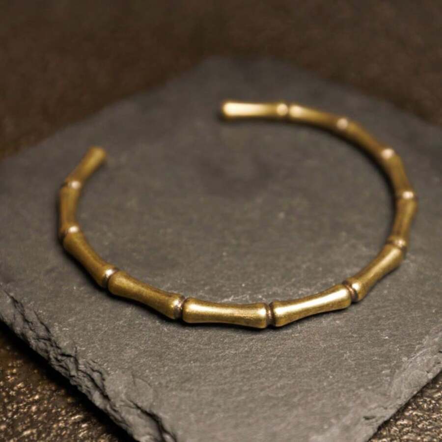 1 chiếc vòng tay bằng đồng kiểu Zen, thắt nút tre, tối giản và thanh lịch, quà tặng doanh nhân dành cho nam giới, đa năng để đeo hàng ngày.