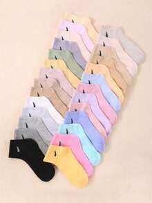 1/10 Pairs Women Random Color Sports Ankle Socks - Multicolor - View 2