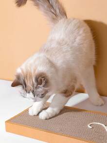 1pc Corrugated Paper Cat Scratching Board, Woven Mouse Cat Toy, Honeycomb Cardboard, Paper Toy, Daily Cat Play, Home Use, Scratch & Durable - one-size - View 3