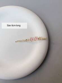 Luxury Chic Pink One-Piece Clip Bangs Hair Clip, Sweet Forehead Pearl Decor Hair Accessory For Women, Claw Clips,Hair Slide,Bobby Pin - Multicolor - View 4