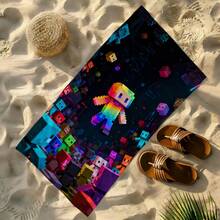 1pc Style Beach Towel, Super Absorbent Large Beach Blanket, Suitable For Travel, Swimming Pool, Diving, Surfing, Yoga, Camping, Available In Multiple Sizes, Beach Accessories - Cube Man - View 2