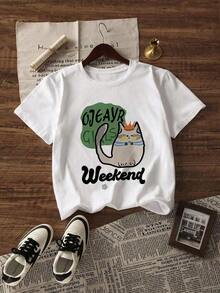 Graphic Short-Sleeve T-Shirt, Casual T-Shirts For Women, Cotton T-Shirts, Summer Tops For Women, Fun Print T-Shirts For Women, Soft And Comfortable T-Shirts For Everyday Wear, Daily Gift, T-Shirt. Summer Top For Women. - 白色 - 查看 3