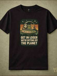 GeT1 In er We're Getting Off The Planet other Frog C1At T1EE, R SunS1et S1Hirt, Space S1Hirt, Weird Graphic T1EE - Negro - Ver 2