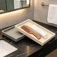 Minimalist Luxury Bathtub Tray, Hotel/Home Use Vanity Organizer, Toothpaste Storage - Medium Flat Bottom - View 3