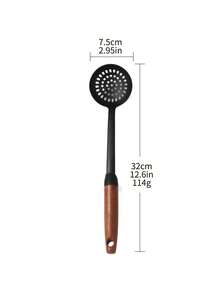 1 cái muỗng xào bằng sắt cán gỗ lỗ tròn, muỗng múc canh, muỗng xào bằng sắt tôi nitrat, muỗng nấu ăn, muỗng múc cơm, dụng cụ nấu nướng - Nhiều màu - Xem 14