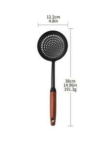 1 cái muỗng xào bằng sắt cán gỗ lỗ tròn, muỗng múc canh, muỗng xào bằng sắt tôi nitrat, muỗng nấu ăn, muỗng múc cơm, dụng cụ nấu nướng - Nhiều màu - Xem 21