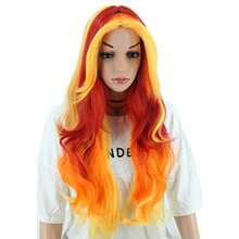Party Wigs - Red Orange Yellow - View 2