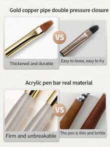 Bộ 4 cọ vẽ móng gradient, lông cọ rộng và mềm mại, chất liệu mịn và bền, dễ sử dụng, dụng cụ tự làm bút gel móng, thiết kế tay cầm thời trang, tay cầm bằng kim loại, bề mặt nhẵn mịn, tay cầm gradient, cấu trúc bền chắc, phù hợp cho người yêu thích trang điểm (4 chiếc/1 bộ) - Nhiều màu - Xem 5